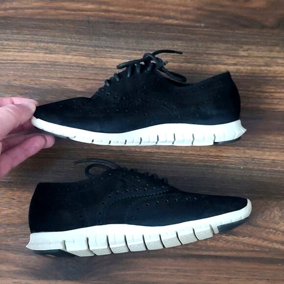 Cole Haan Women's Sneakers ZEROGRAND Oxfords Black Suede Athleisure  Size 5 - Picture 3 of 10